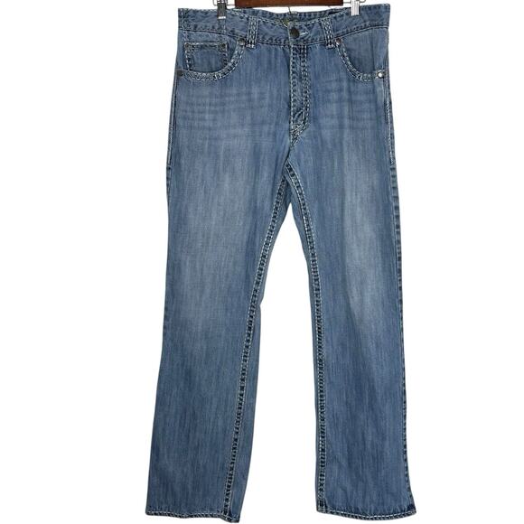 Rock 47 Wrangler Denim Jeans Men’s Western Thick Stitch Boot Cut 36X36 - Picture 1 of 8